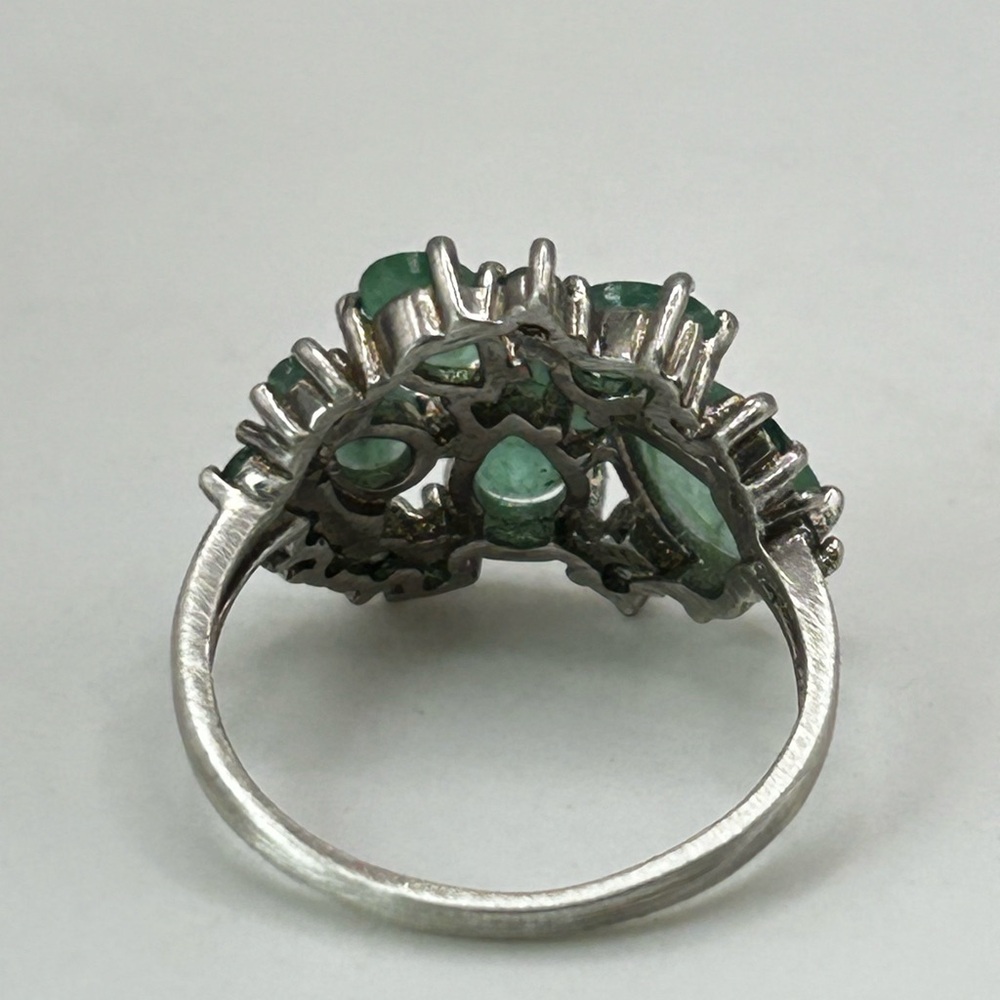 Sterling Silver Emerald Ring - Size 9 - image 5